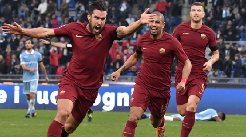 Derby della capitale, la Roma batte la Lazio grazie ai lampi di Strootman e Nainggolan.