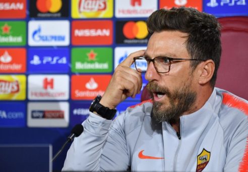 Di Francesco: “Dzeko? Giocherà davanti, Schick potrebbe avere spazio sull’esterno”